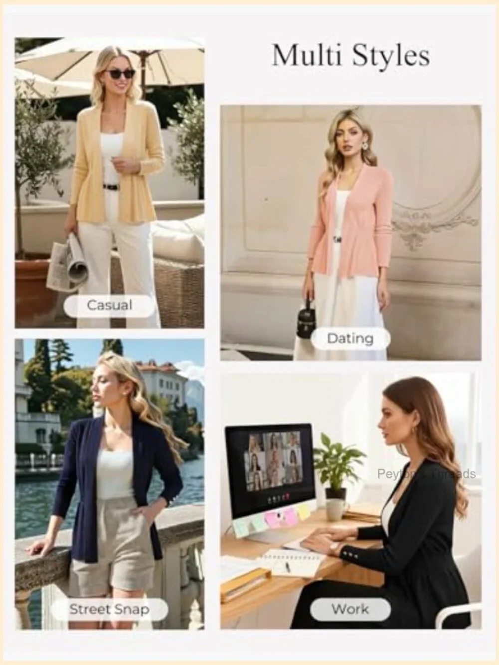 Lightweight Viscose Blend Cardigan with Peplum Design and Buckle Cuffs